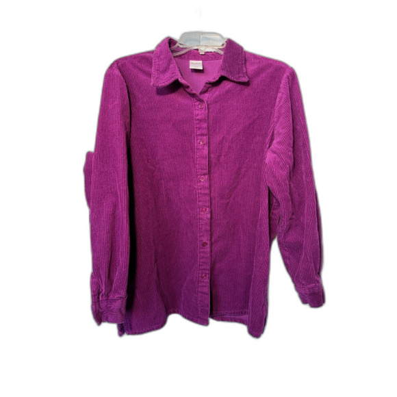 Blair Tops - cabincore casual fall corduroy Button Down Shirt Jacket Purple Shacket Size XL